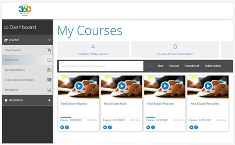 360 training log into your courses